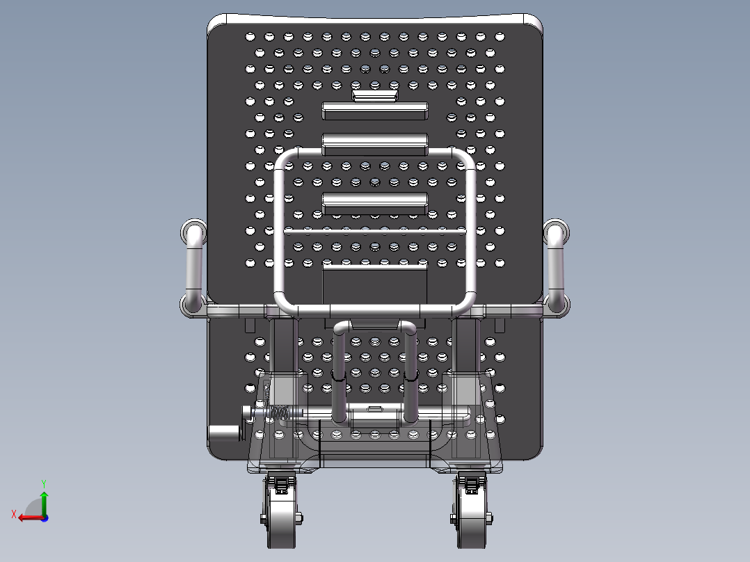 手摇升降坐椅后视图