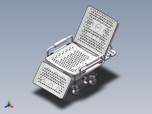 手摇升降坐椅正等轴测缩略图