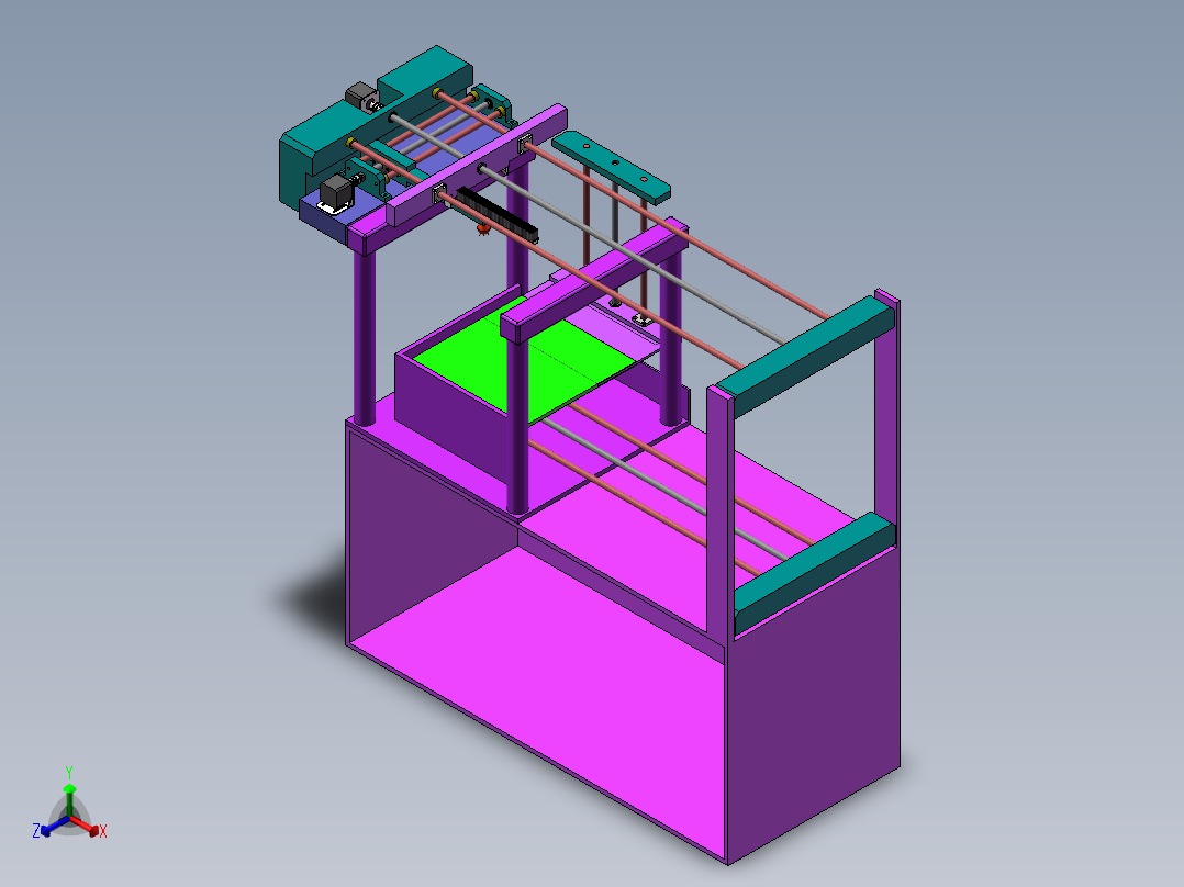 家具自动涂胶机正等轴测图