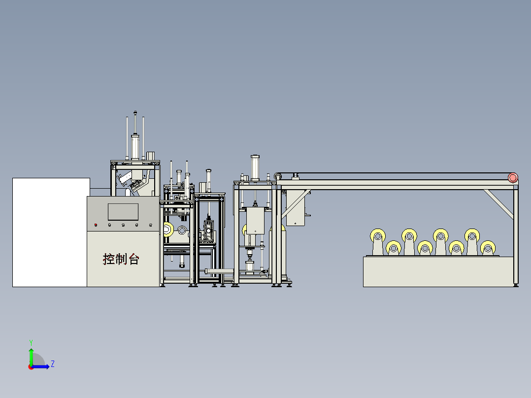 卷状料自动包膜机左视图