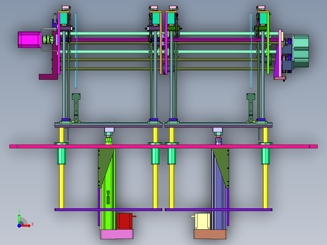 升降式电路板缓存装置前视图