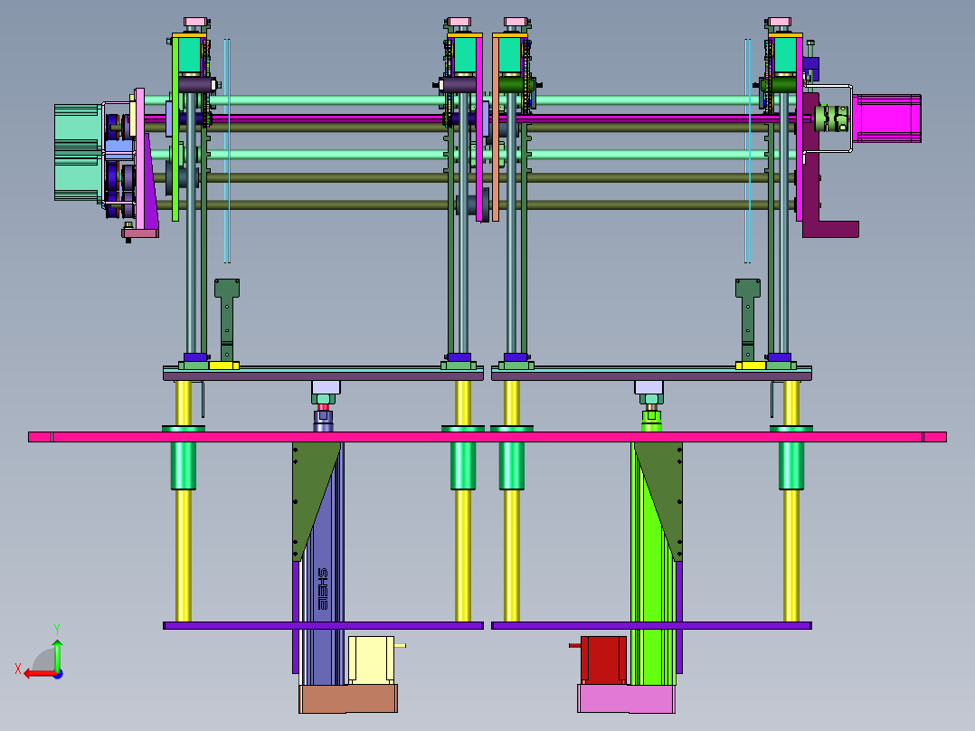 升降式电路板缓存装置后视图