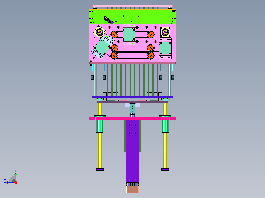 升降式电路板缓存装置右视图