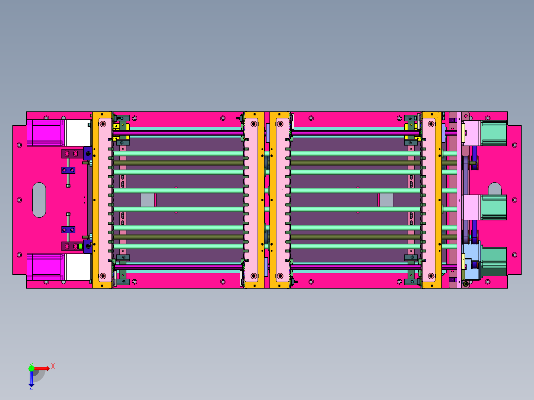 升降式电路板缓存装置俯视图