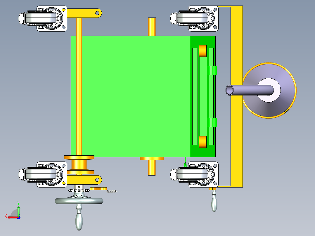 无动力加油机构后视图