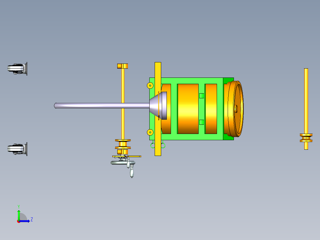 无动力加油机构左视图