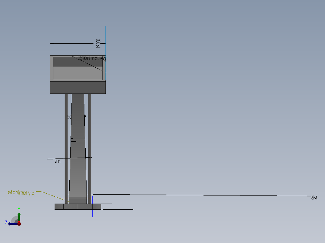 控制台 操作台podium-模型格式为 2831-模型格式为 sw右视图