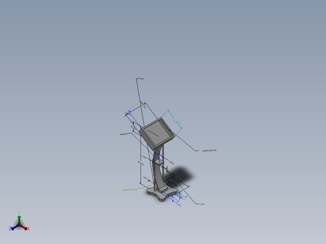 控制台 操作台podium-模型格式为 2831-模型格式为 sw正等轴测图