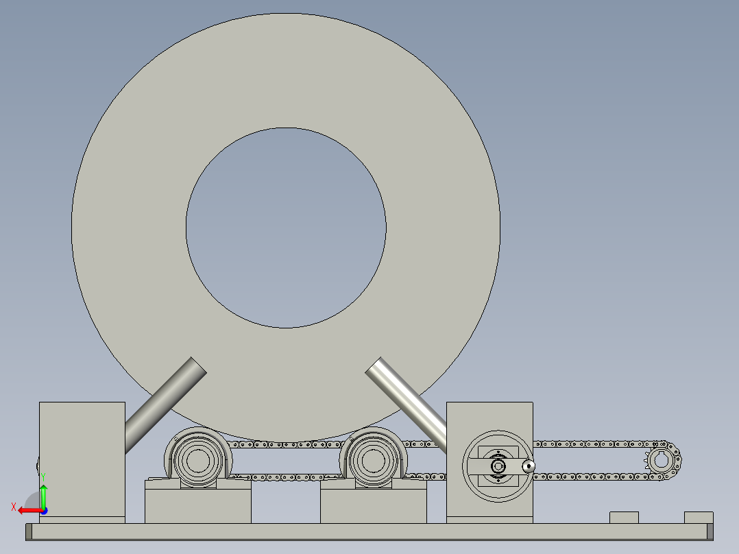 YGQ辅助支撑装配体SLSB后视图
