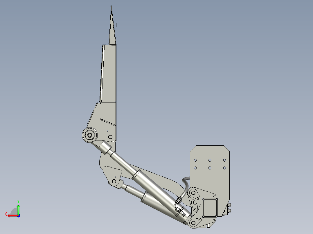 新型货车尾板支撑装置后视图