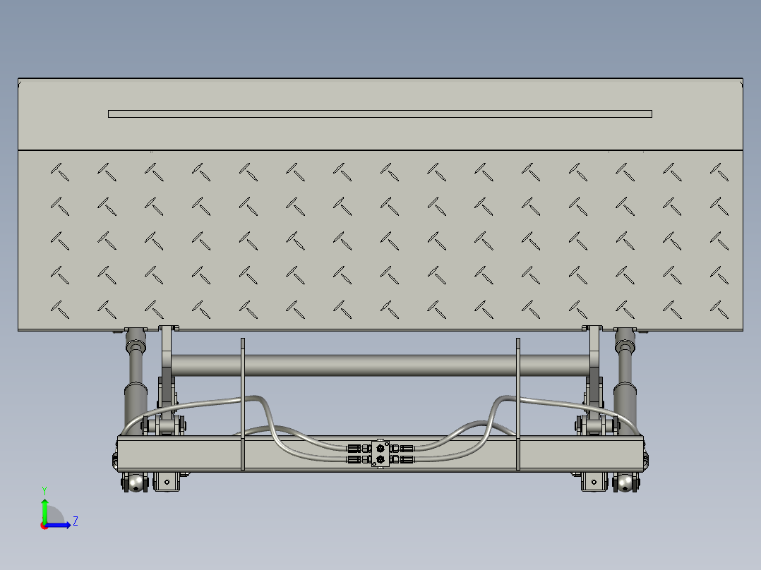 新型货车尾板支撑装置左视图