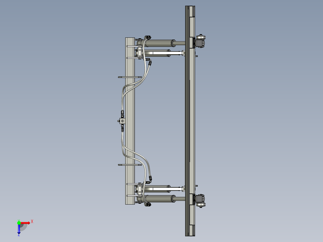 新型货车尾板支撑装置俯视图