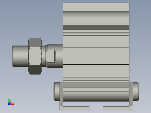 薄型气缸CDQ2L63-10DMZ(收缩状态)-ON前视缩略图