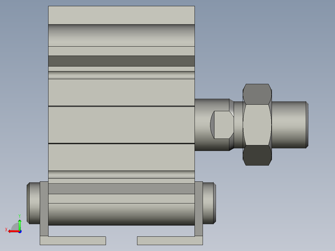 薄型气缸CDQ2L63-10DMZ(收缩状态)-ON后视图