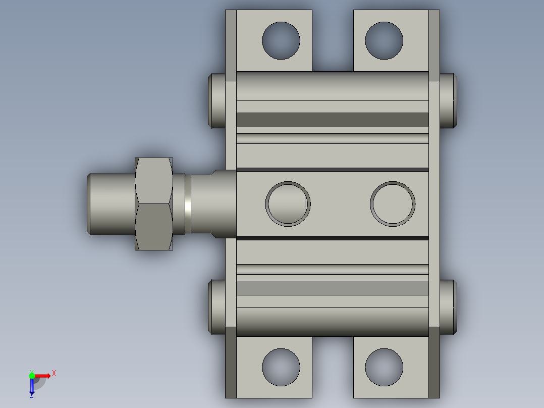 薄型气缸CDQ2L63-10DMZ(收缩状态)-ON俯视图