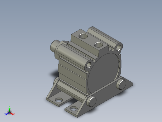 薄型气缸CDQ2L63-10DMZ(收缩状态)-ON正等轴测缩略图