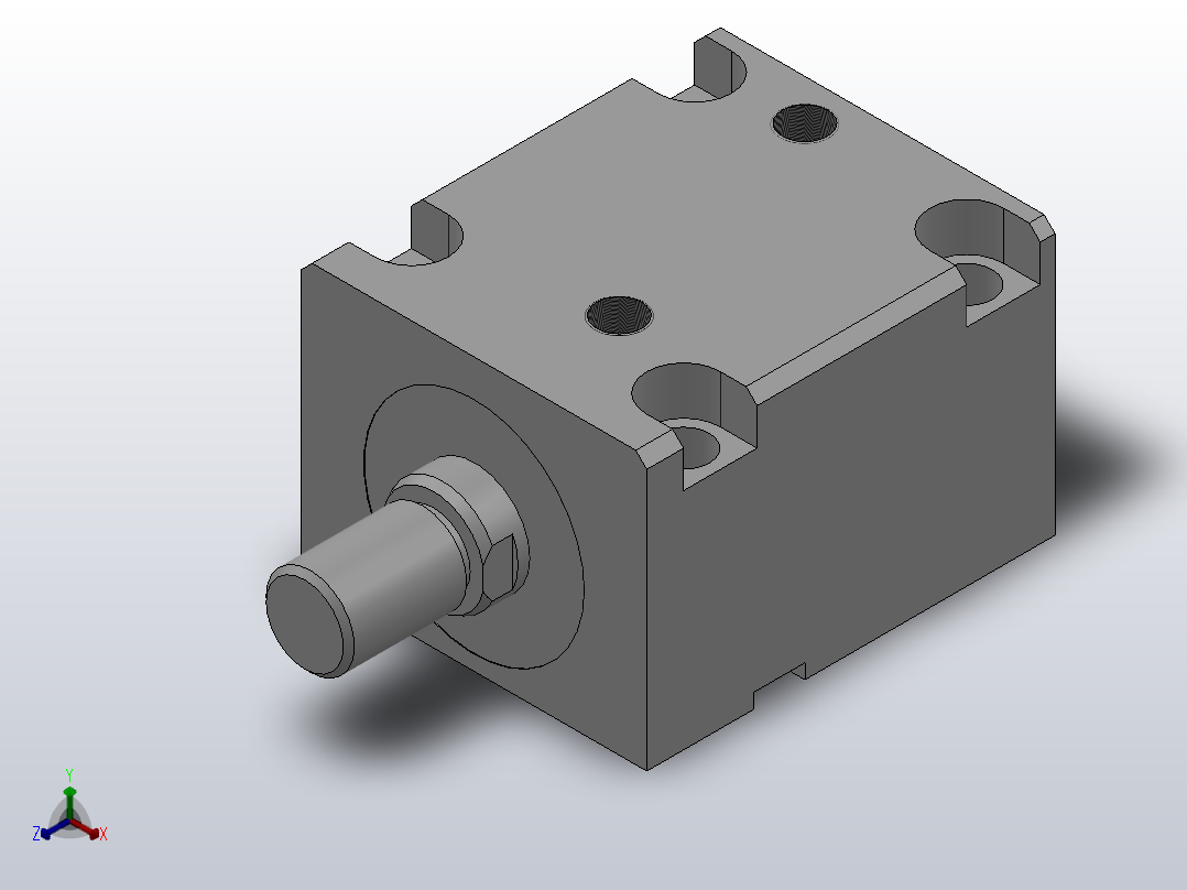 MPJ.Q 径向安装薄型油缸侧向安装薄型油缸侧向安装油缸[MPJ.Q-50-50-E]正等轴测图