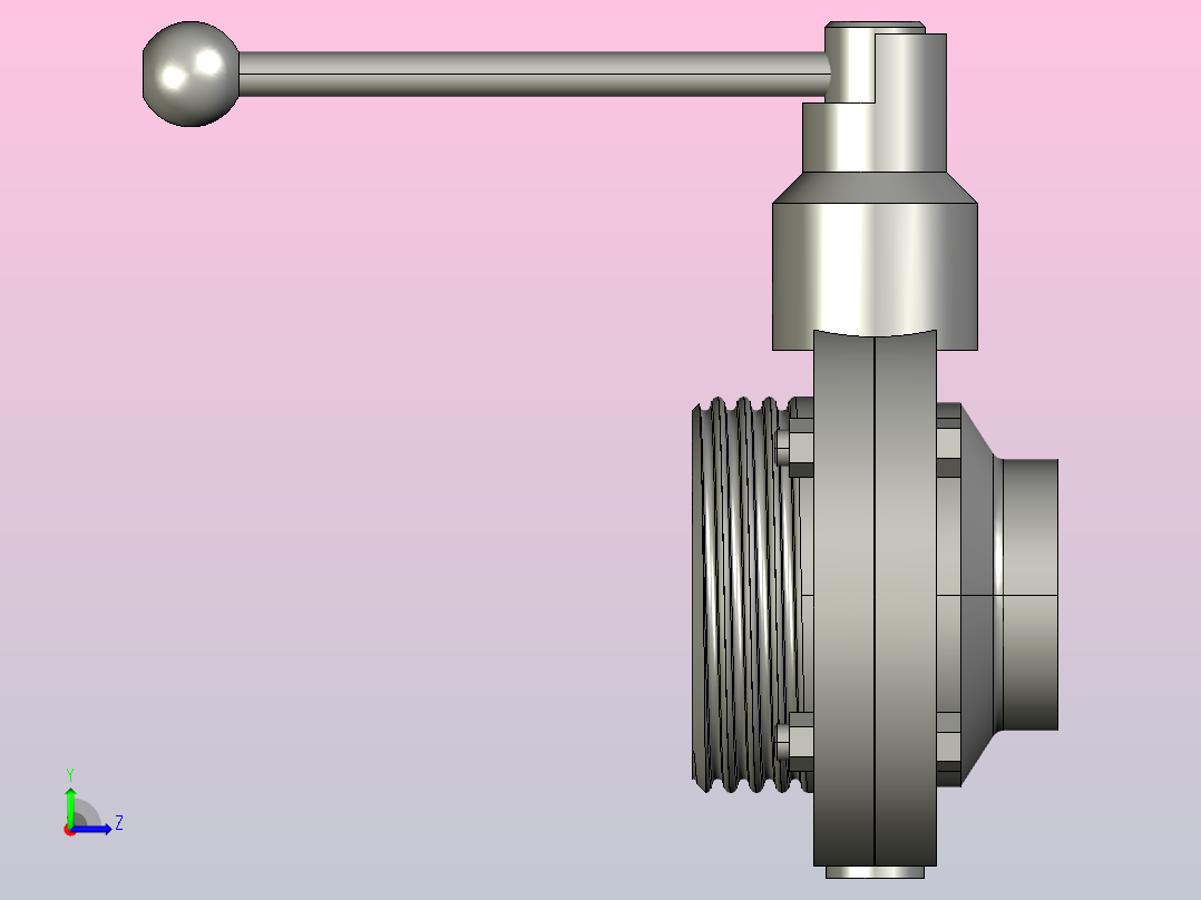 DDSX-05螺焊式手动蝶阀[DDSX-05-DN40]左视图