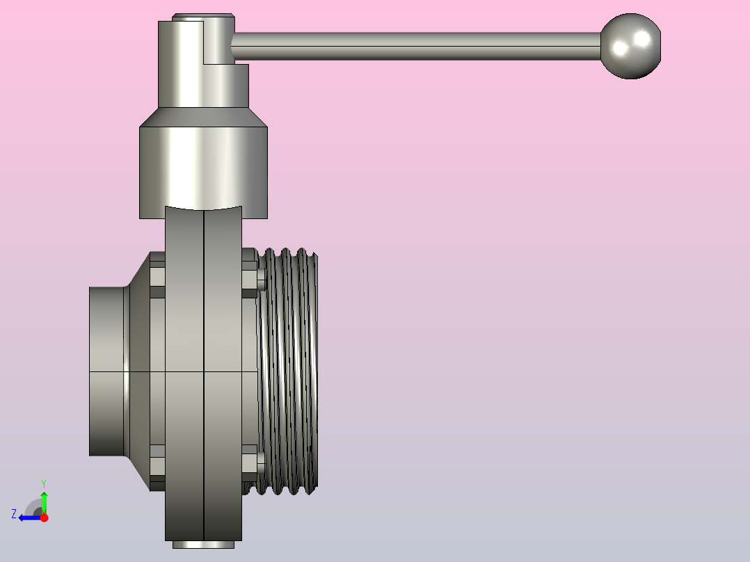 DDSX-05螺焊式手动蝶阀[DDSX-05-DN40]右视图
