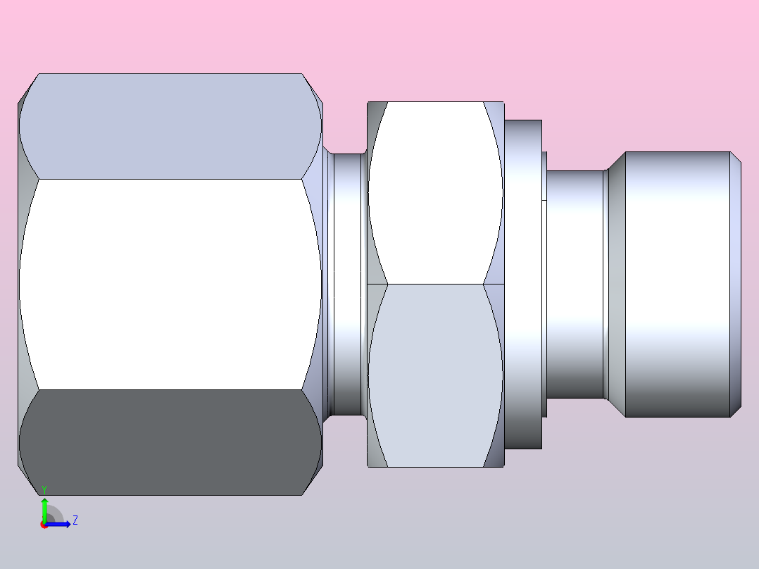 1CM-WD 1CM-WD 公制螺纹胶垫密封柱端[1DM-18-16WD-RN]左视图