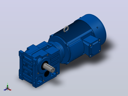 K97底脚轴伸式安装螺旋锥齿轮减速机K97-YV30-4P-11.99-M1-0°-A正等轴测缩略图