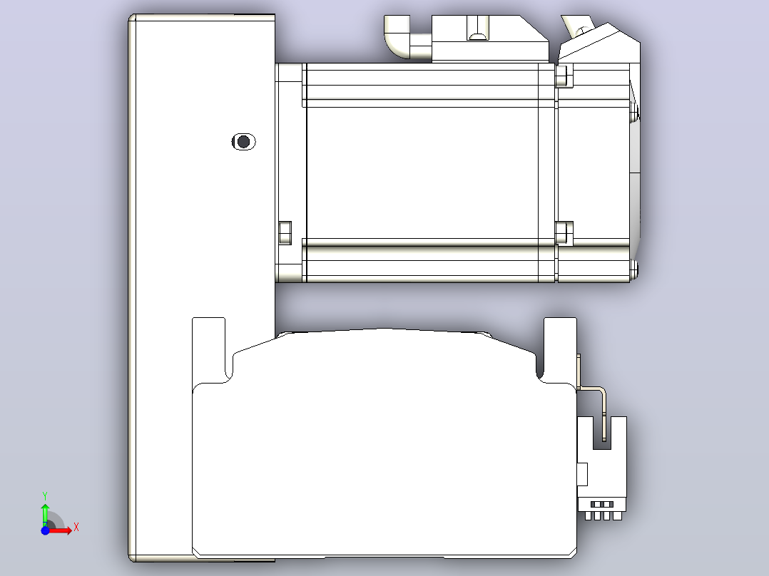 皮带直线轴半封闭可选导轨TPA-HNB-105D-90-L2400-RU-Y-P20-N3前视图