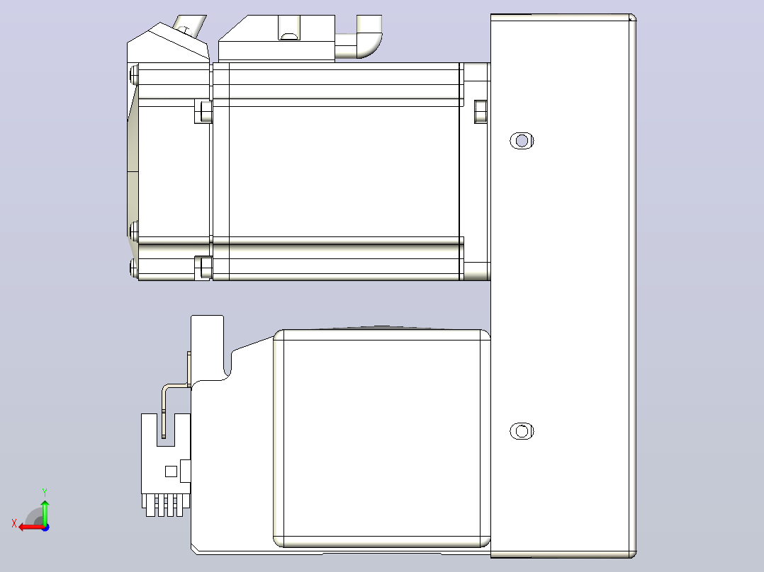 皮带直线轴半封闭可选导轨TPA-HNB-105D-90-L2400-RU-Y-P20-N3后视图