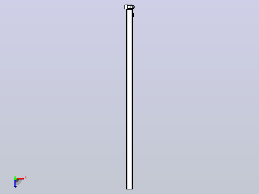 皮带直线轴半封闭可选导轨TPA-HNB-105D-90-L2400-RU-Y-P20-N3俯视图