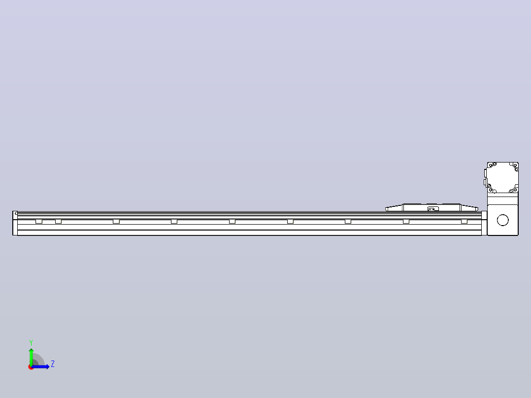 机器人皮带驱动直线轴TPA-GCB-150-P80-L900-RU-M75-N3左视图