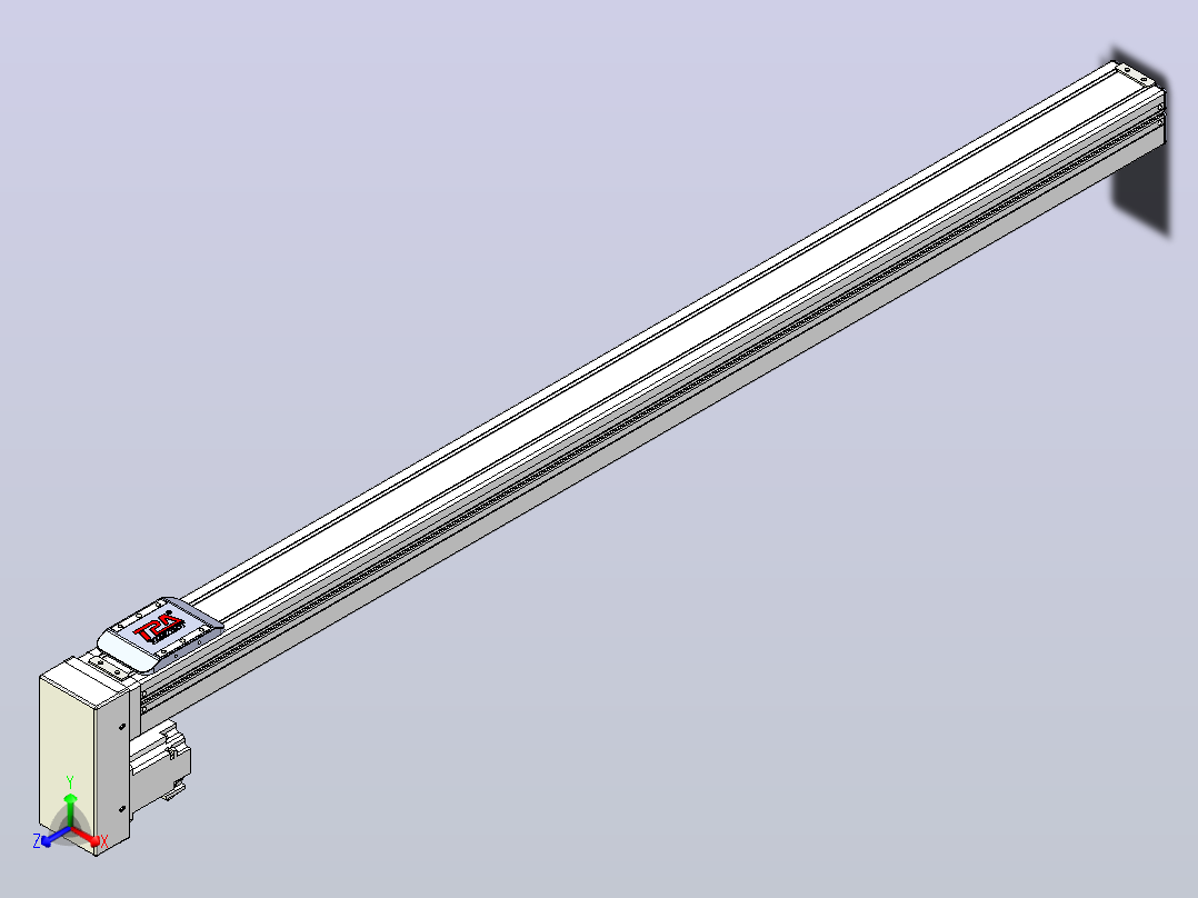 滚珠丝杠直线轴带导轨全封闭TPA-HCR-65S-1610C-L1100-MP-Y-P20-N3主视图