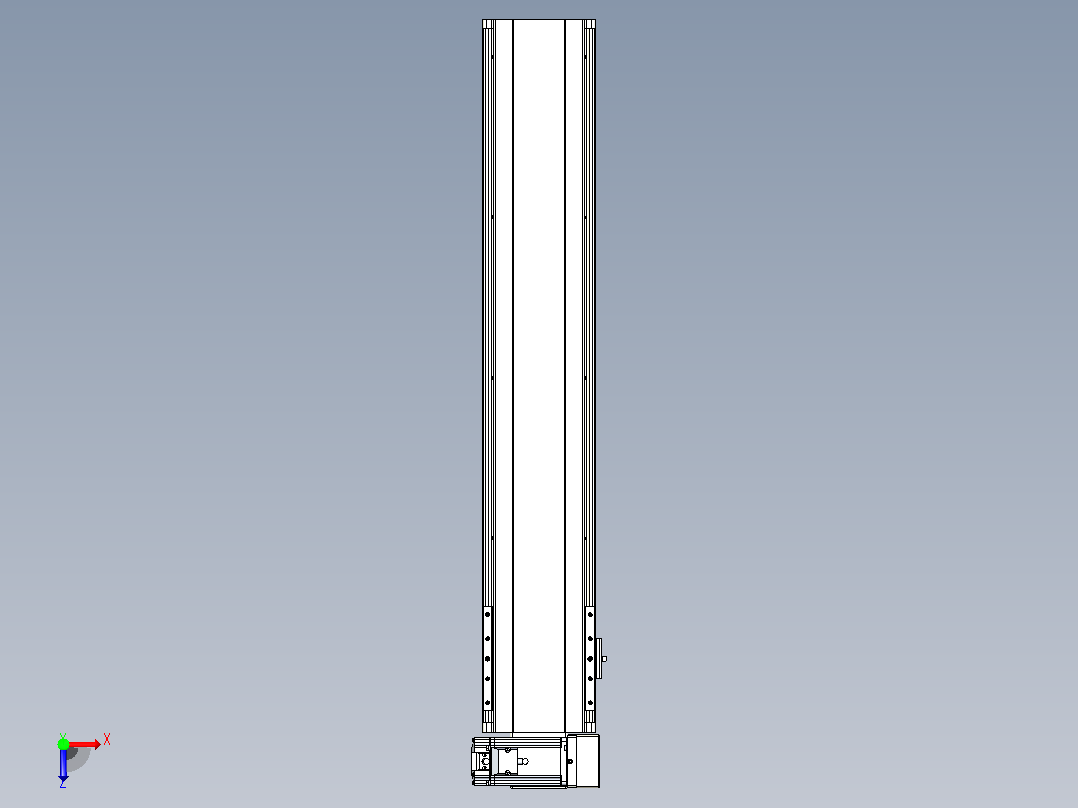 皮带直线轴半封闭可选导轨TPA-HNB-140D-120-L650-RU-Y-P40-N3俯视图