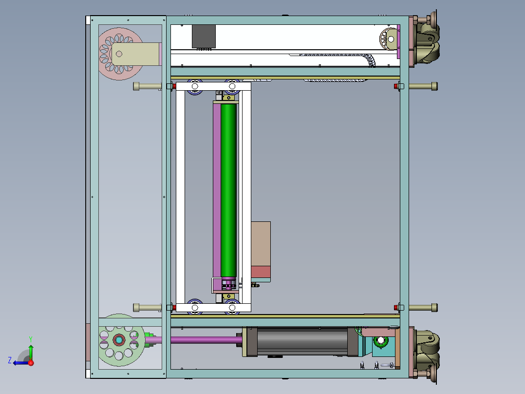 流水线气动升降机右视图