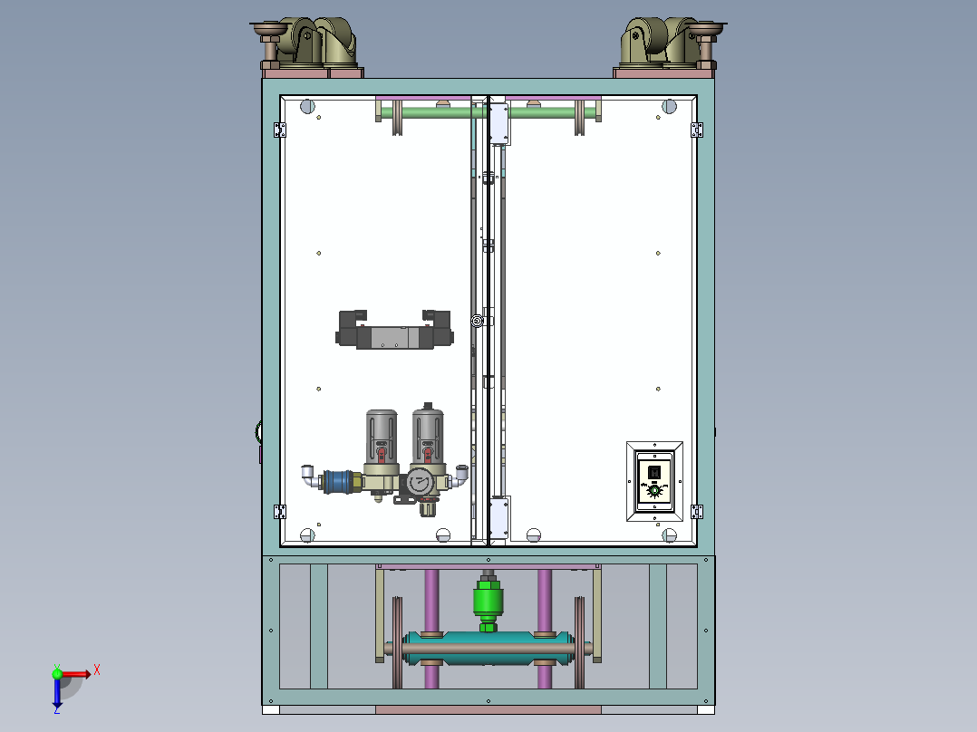 流水线气动升降机俯视图
