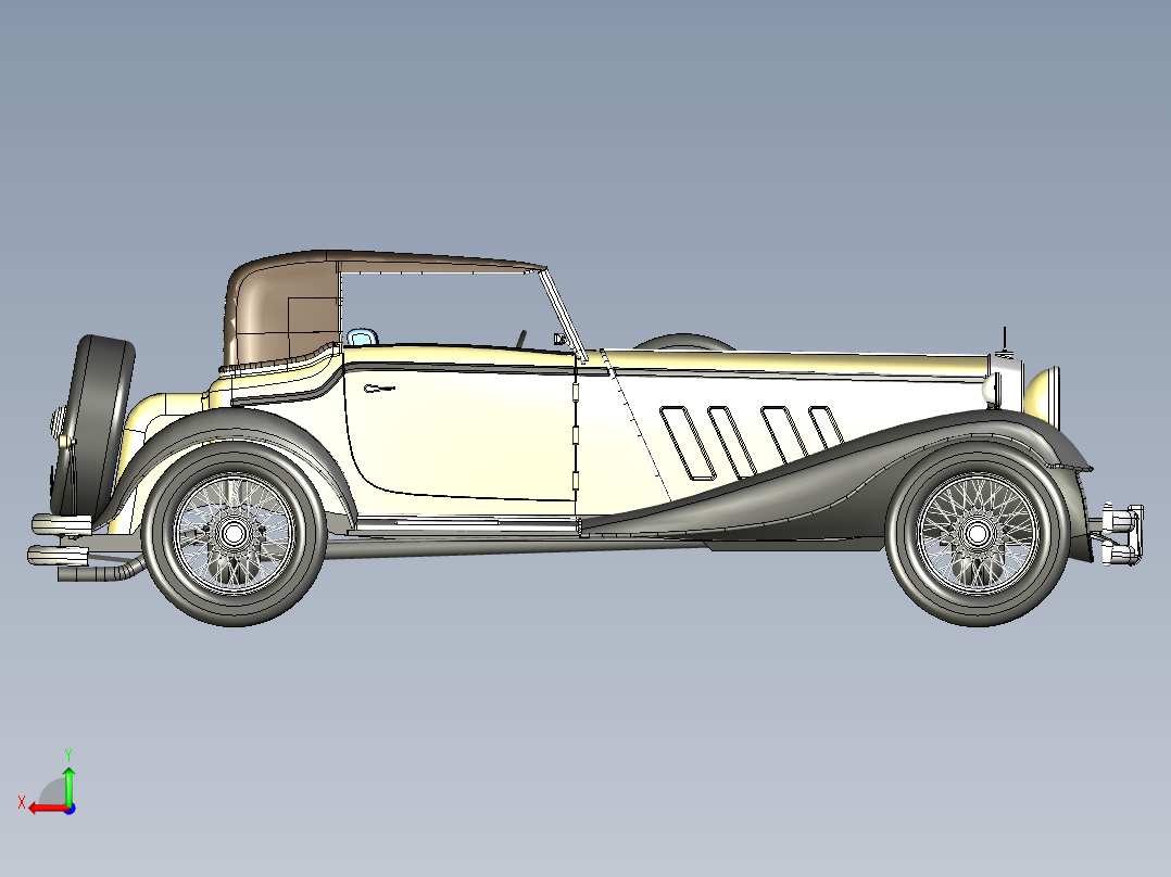 迈巴赫老爷车后视图