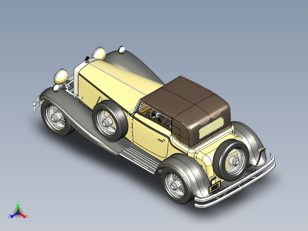 迈巴赫老爷车正等轴测图