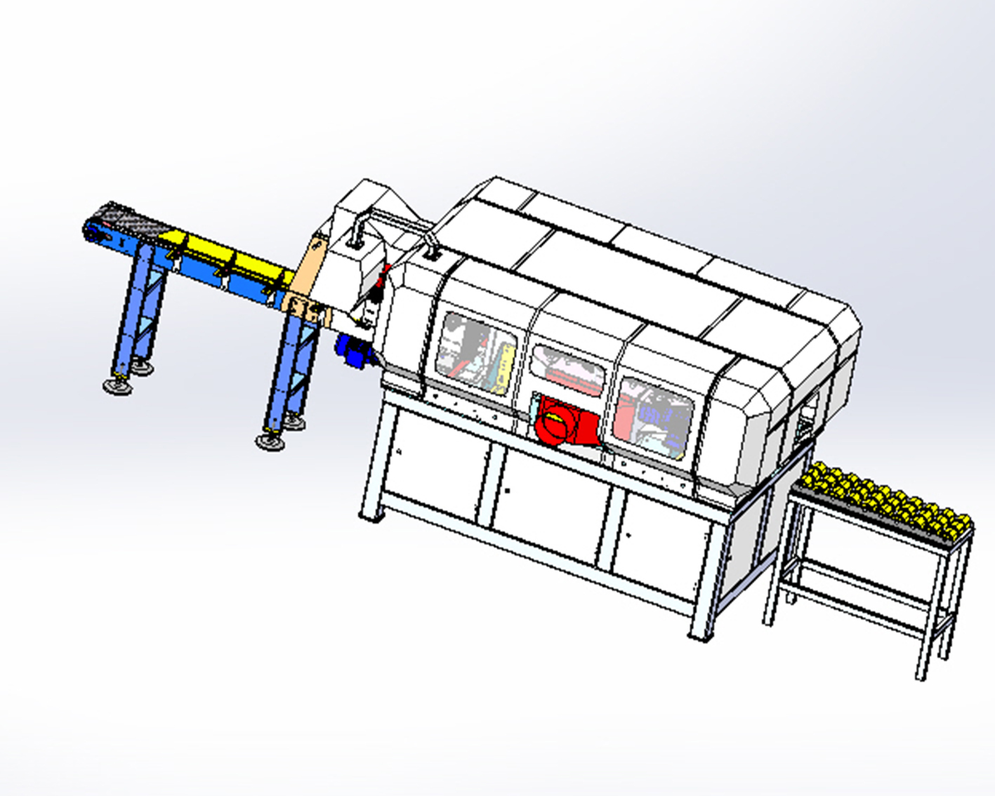 立式多锯木工切片机3D数模图纸 Solidworks设计