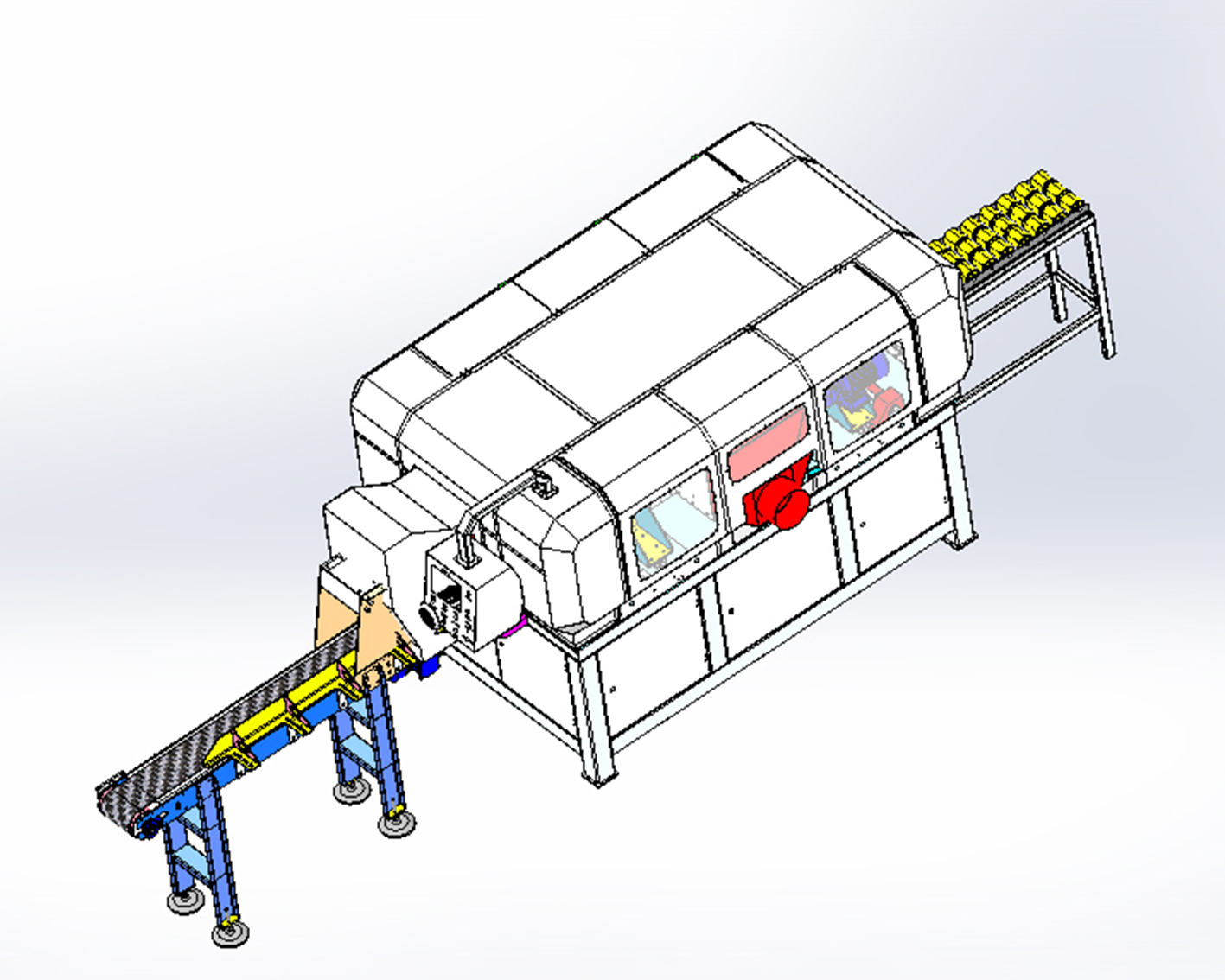 立式多锯木工切片机3D数模图纸 Solidworks设计