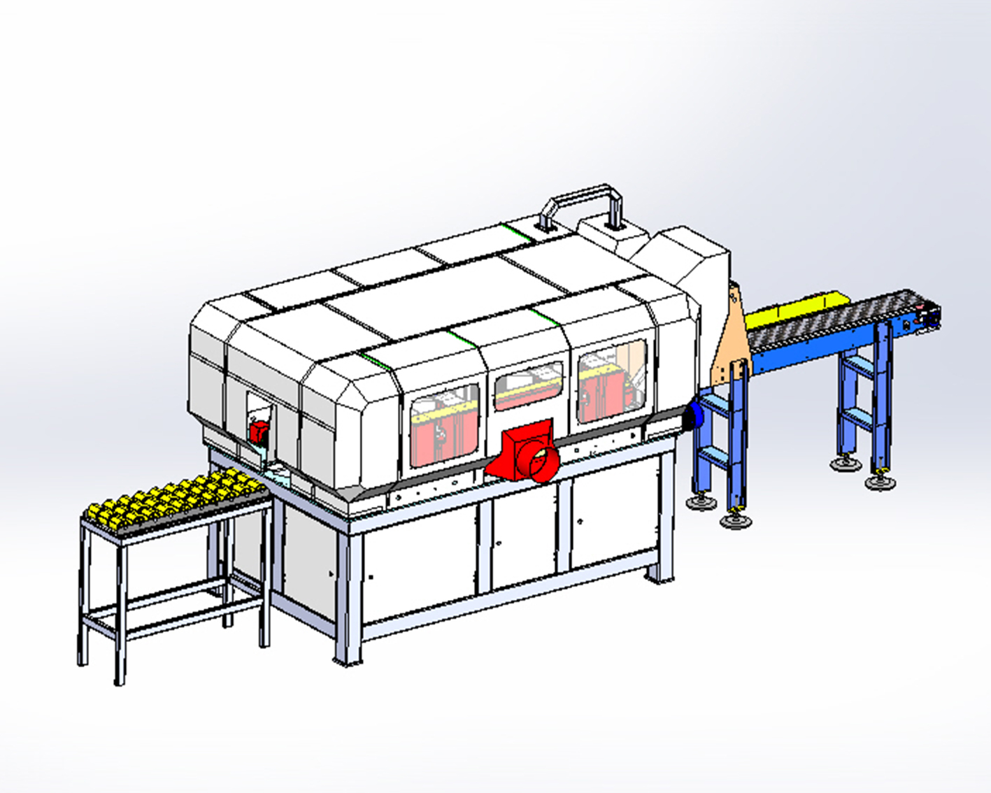 立式多锯木工切片机3D数模图纸 Solidworks设计
