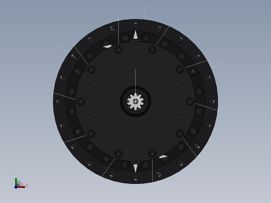 减速机的齿轮结构前视图