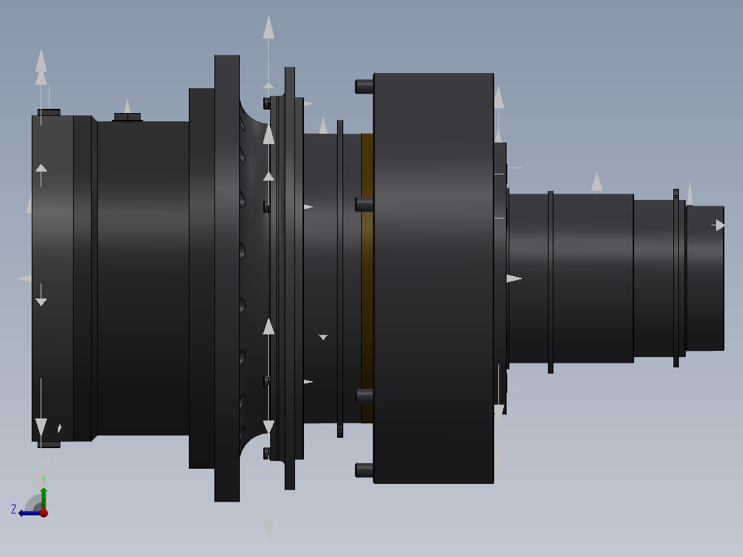 减速机的齿轮结构右视图