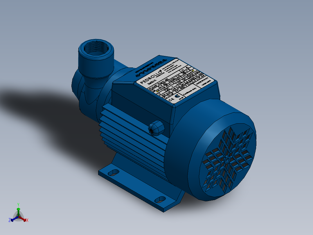单级双吸酸碱离心泵正等轴测图