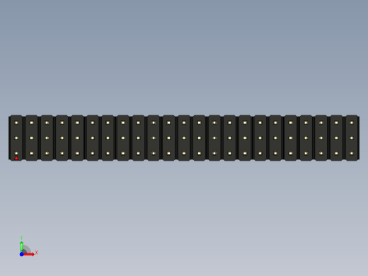 彩色公头100mil（2.54mm）系列-DS1021_black_3x23p_100mil_Type1_rev1.0前视缩略图