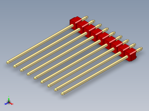 彩色公头100mil（2.54mm）系列-DS1021_red_1x09p_100mil_Type43_rev1.0