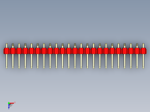 彩色公排针 100mil 2.54mm 系列-DS1022_red_23p_100mil_Type_SMT_R2_rev1.0俯视缩略图