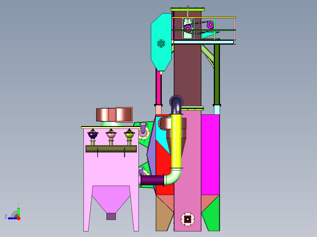 金属清砂打磨清理除锈器右视图