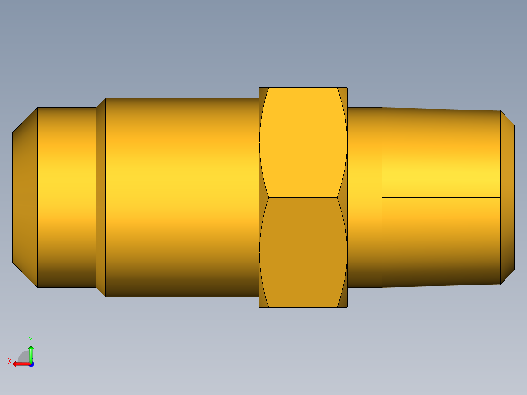 扩口式工业通用硬管接头Male Connector 48F-5-2后视图