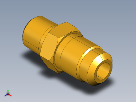 扩口式工业通用硬管接头Male Connector 48F-5-2正等轴测缩略图