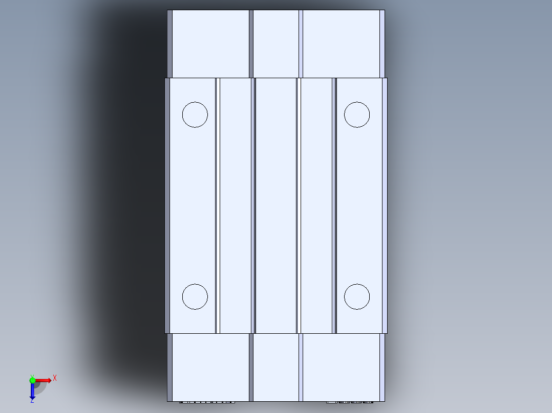 上银直线滑轨-HGH20CA 滑块俯视图