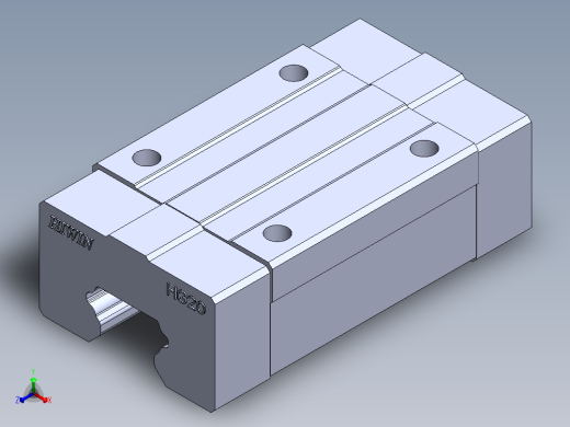 上银直线滑轨-HGH20CA 滑块正等轴测缩略图