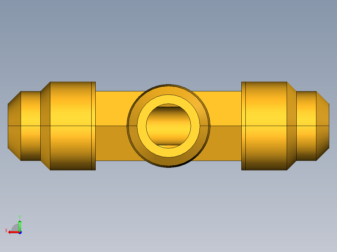 扩口式工业通用硬管接头Male Branch Tee 145F-4-2后视图